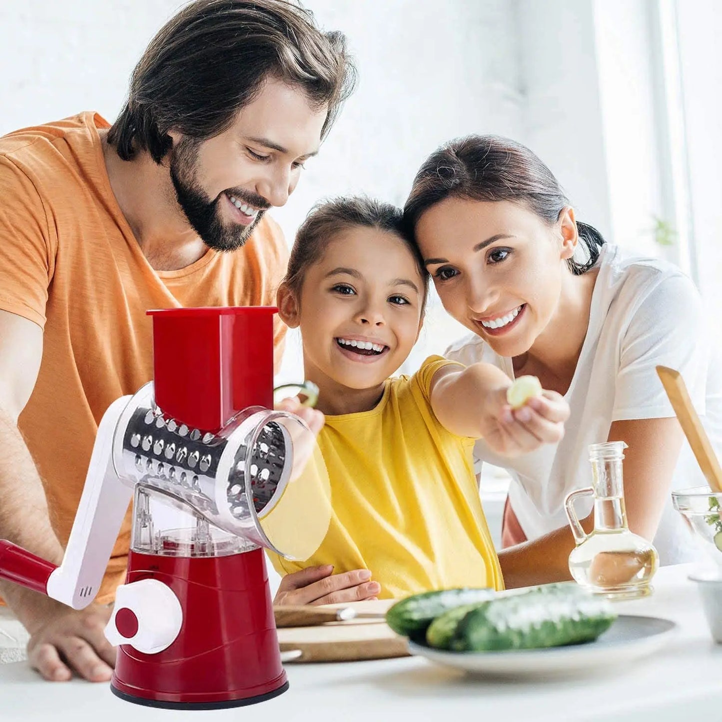 Multifunctional Roller Vegetable Cutter Hand Crank Home Kitchen