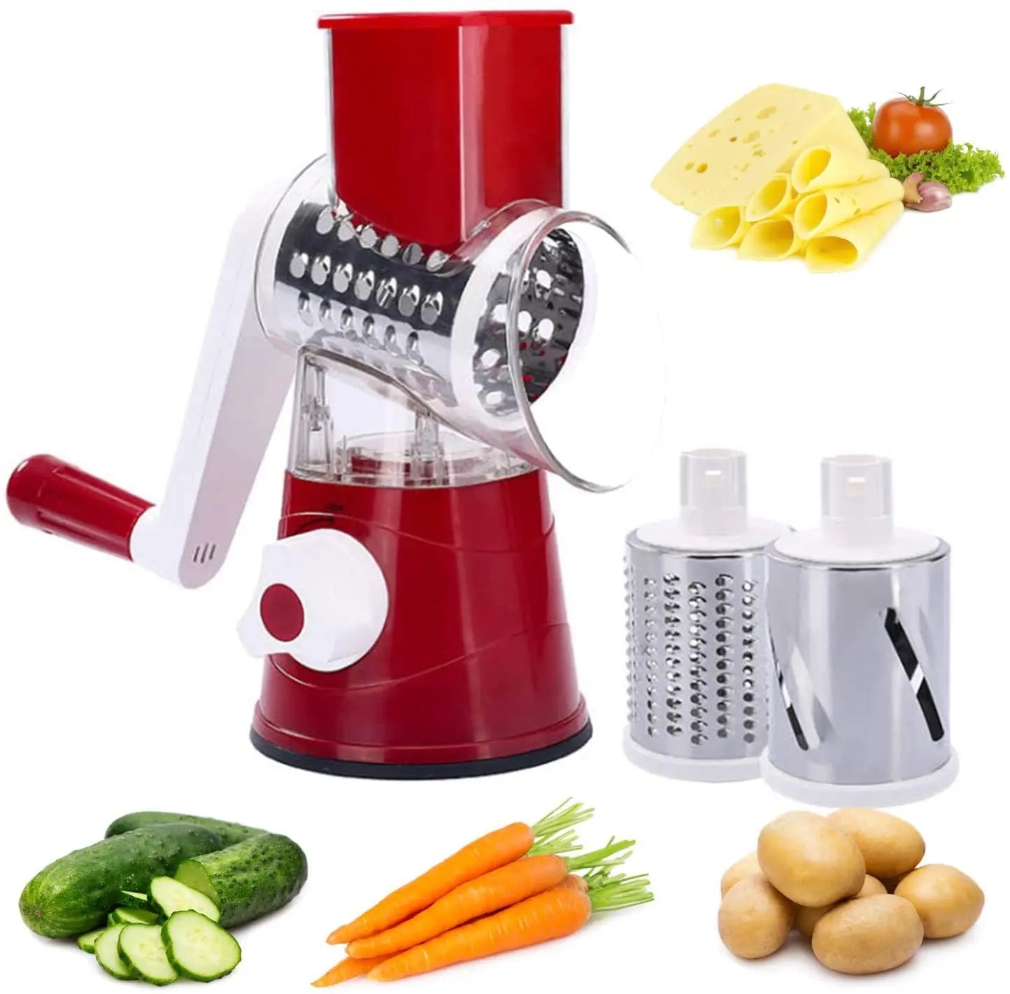 Multifunctional Roller Vegetable Cutter Hand Crank Home Kitchen