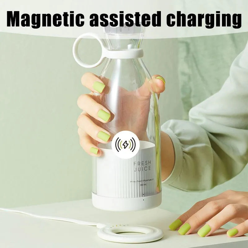 Wireless Charging 4 Blades Electric Juicer Portable Blender