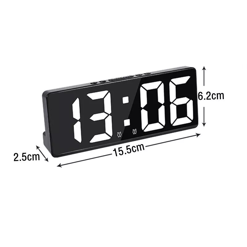 Digital Alarm Clock Voice Control Teperature Snooze Night